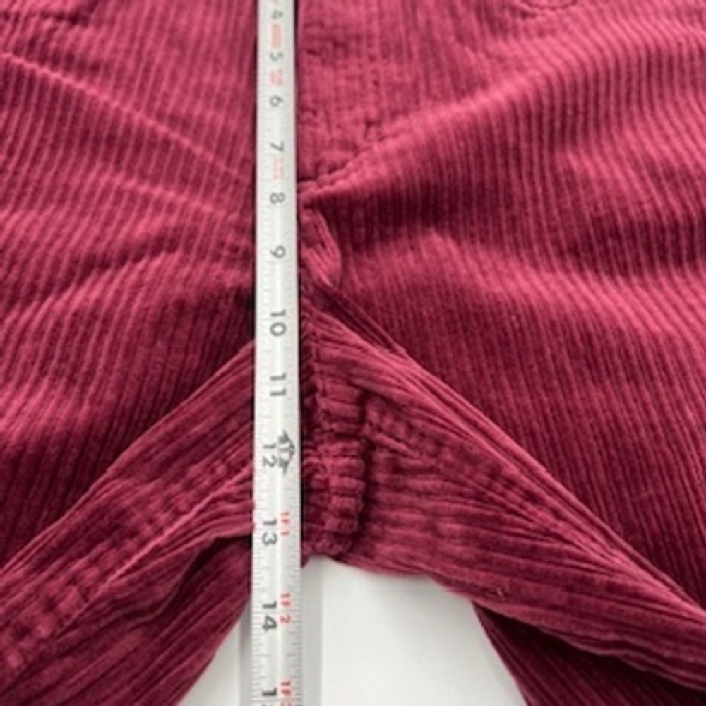 Lands End Burgundy Corduroy Wide Leg High Rise Pants Womens Size 8 Wine Red - Picture 13 of 16